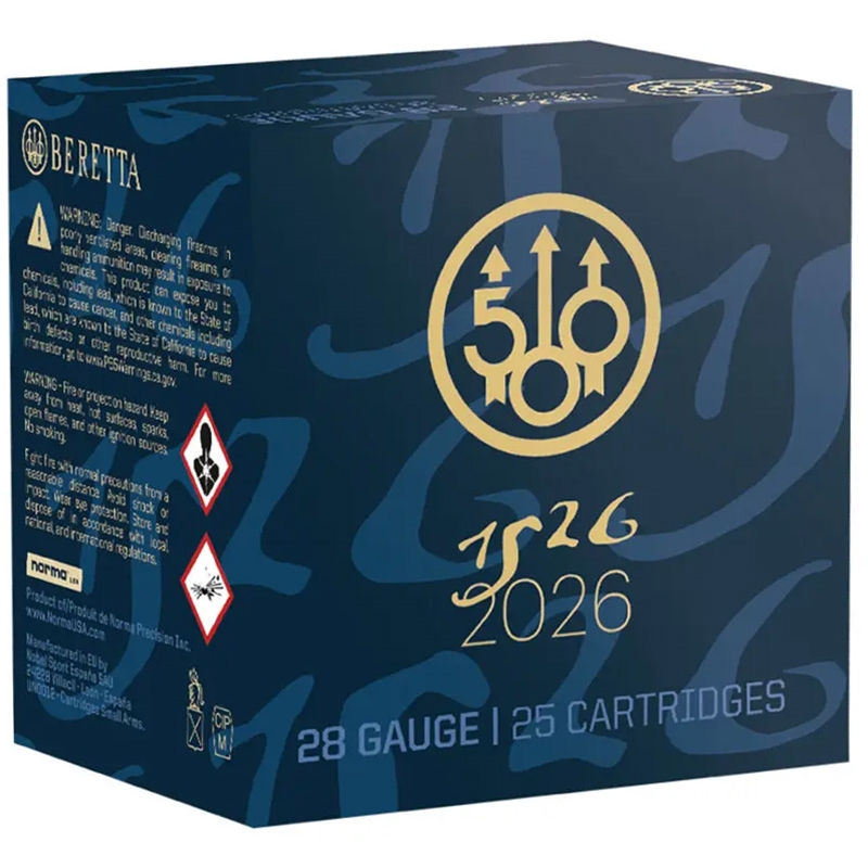 Norma Beretta 28 Gauge Ammo 2 3/4 3/4 Oz #7 1/2 Lead Shot 500th Anniversary Ammo - 1999282175 Box Of 25 1999282175 Box Of 25 Ammo