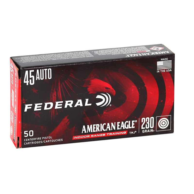 Federal American Eagle 45 ACP Auto Ammo 230 Grain Total Metal Jacket Ammo - AE45N1 Box Of 50 AE45N1 Box Of 50 Ammo