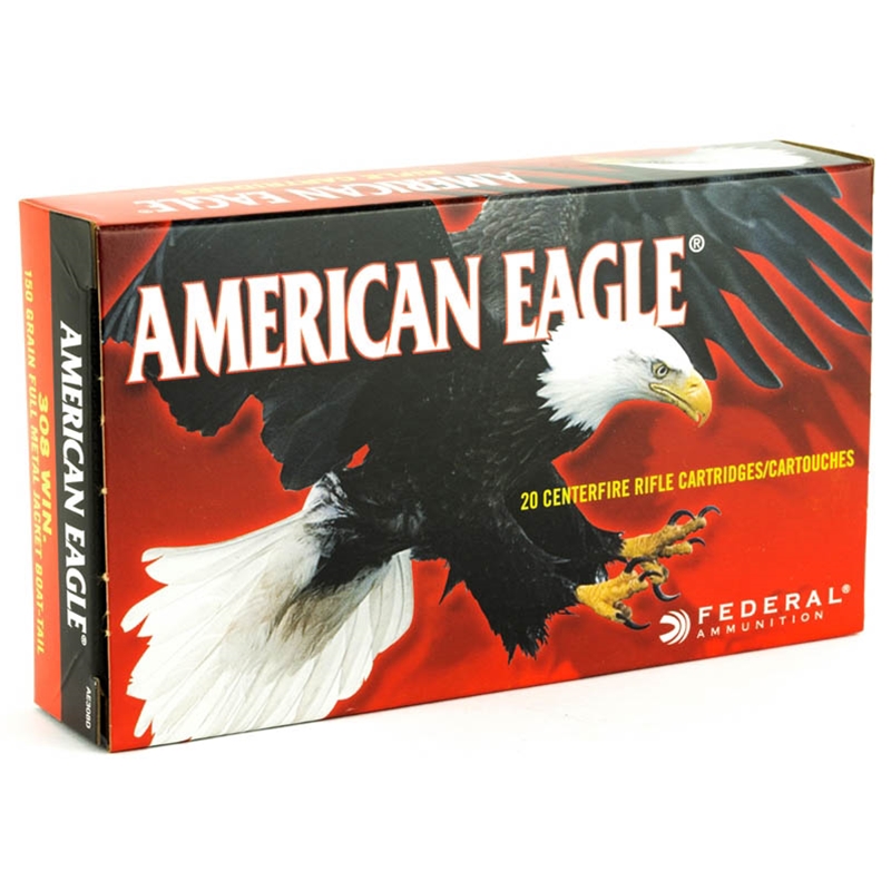 eral American Eagle 308 Winchester 150 Grain Full Metal Jacket Box Of 20 Ammo