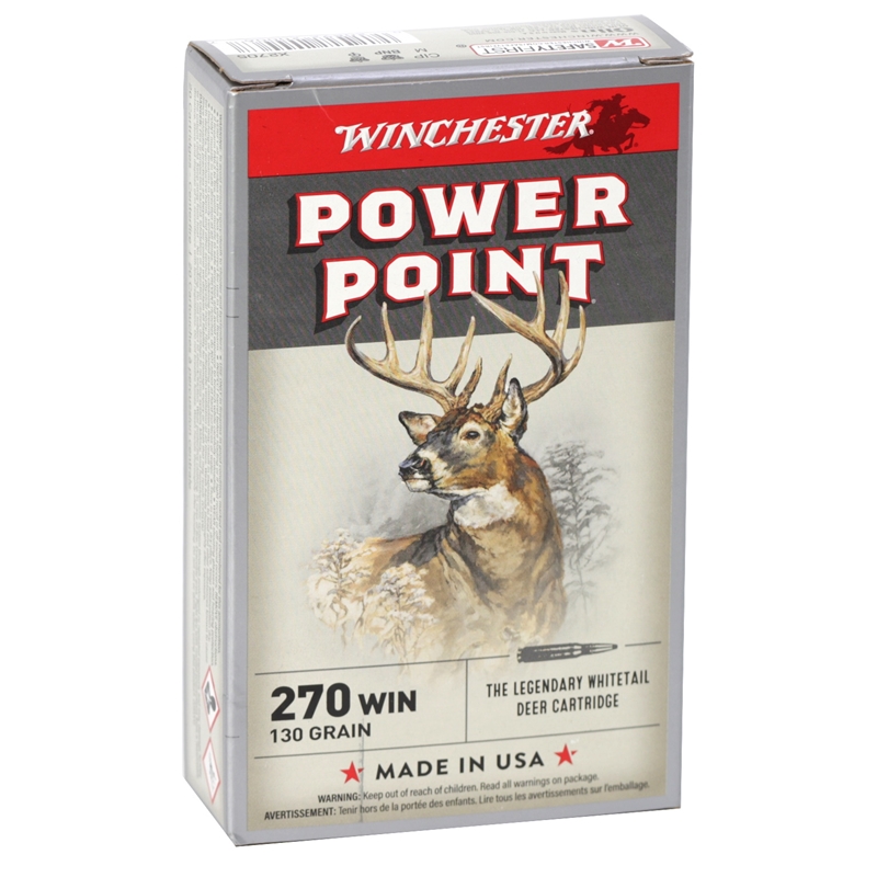 chester Power Point 270 Winchester 130 Grain Soft Nose Jacket Box Of 20 Ammo