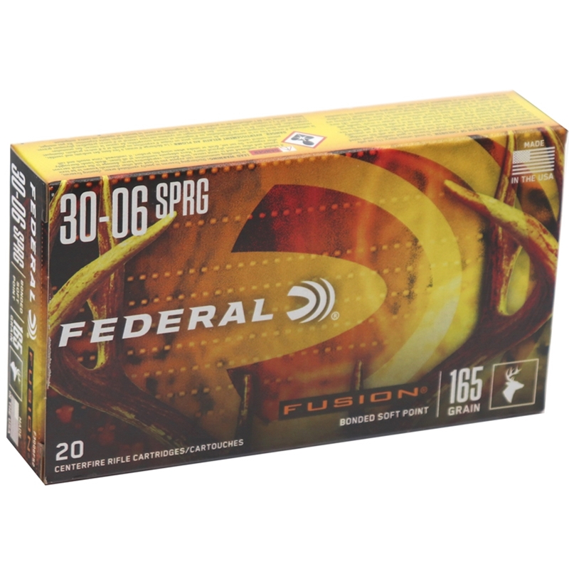 Federal Fusion 30-06 Springfield Ammo 165 Grain Bonded Soft Point Ammo - F3006FS2 Box Of 20 F3006FS2 Box Of 20 Ammo