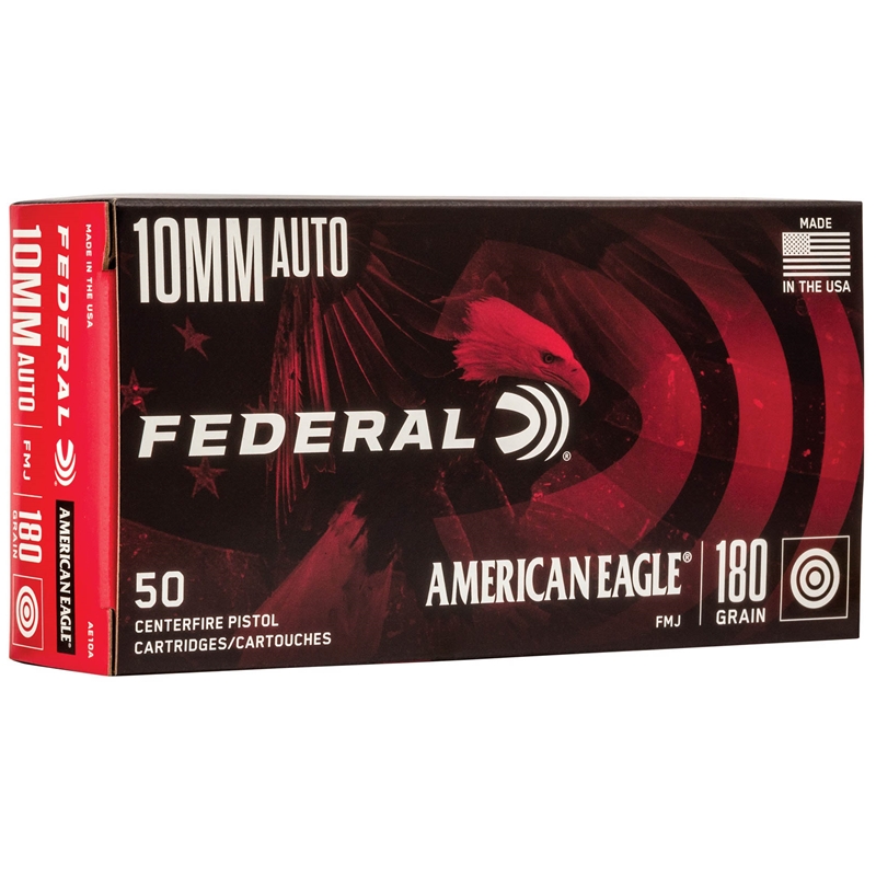 eral American Eagle 10mm Auto 180 Grain Full Metal Jacket Box Of 50 Ammo