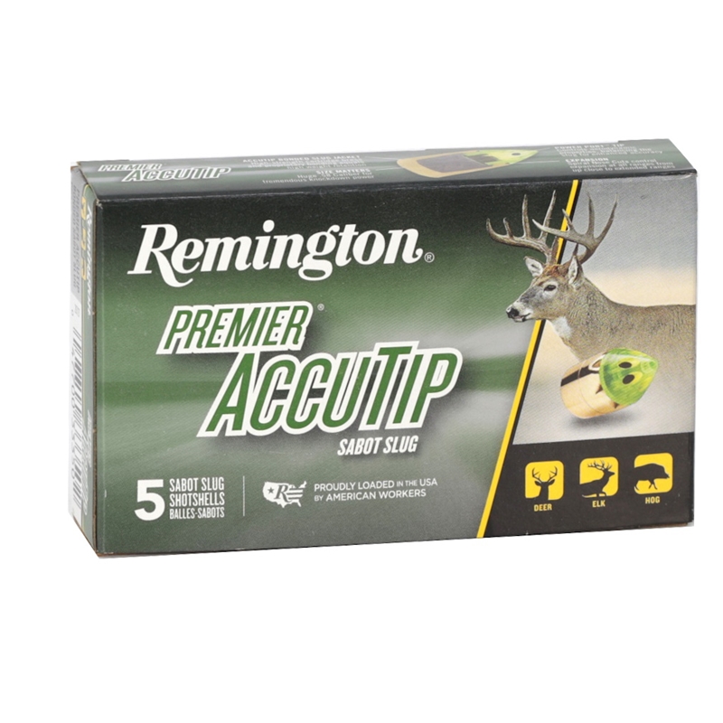 Remington Premier AccuTip 12 Gauge Ammo 385 Grain 2 3/4 Bonded Sabot Slug Ammo - PRA12 Box Of 5 PRA12 Box Of 5 Ammo