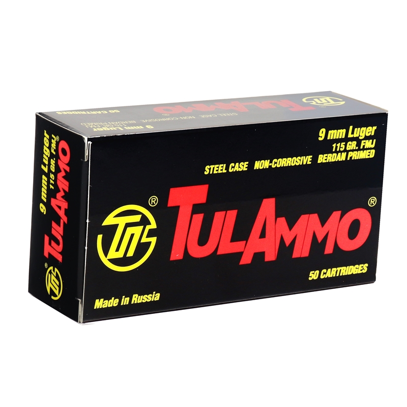 TulAmmo 9mm Ammo 115 Grain Full Metal Jacket Ammo - TA919150 Box Of 50 TA919150 Box Of 50 Ammo