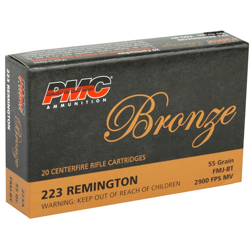  Bronze 223 Remington 55 Grain Full Metal Jacket Box Of 20 Ammo