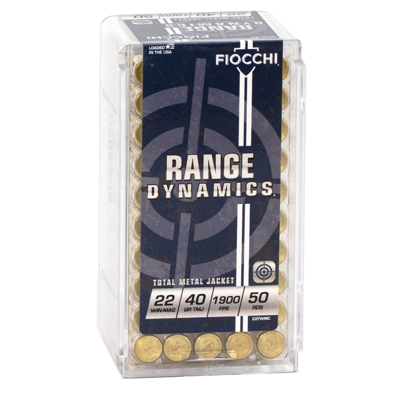 Fiocchi Shooting Range Dynamics 22 WMR Ammo 40 Grain Total Metal Jacket Ammo - 22FWMC Box Of 50 22FWMC Box Of 50 Ammo
