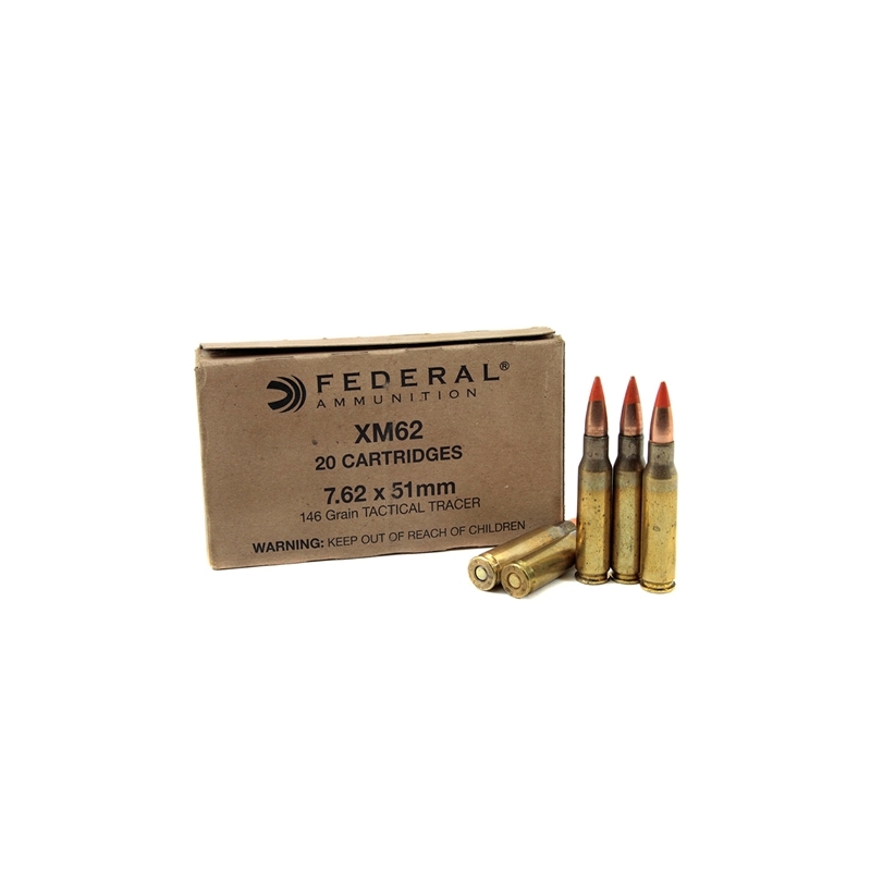 Federal lake city 7 62x51mm m62 nato tactical tracer 146 grain fmj
