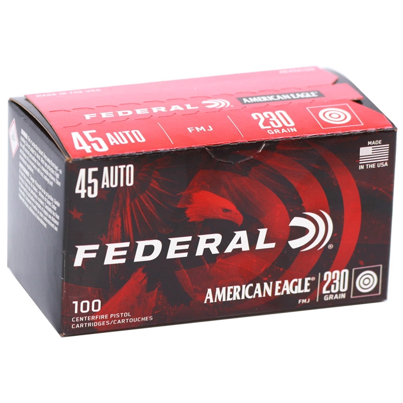 eral American Eagle 45 ACP Auto 230 Grain Full Metal Jacket 100 Rounds Value Pack Box Of 100 Ammo