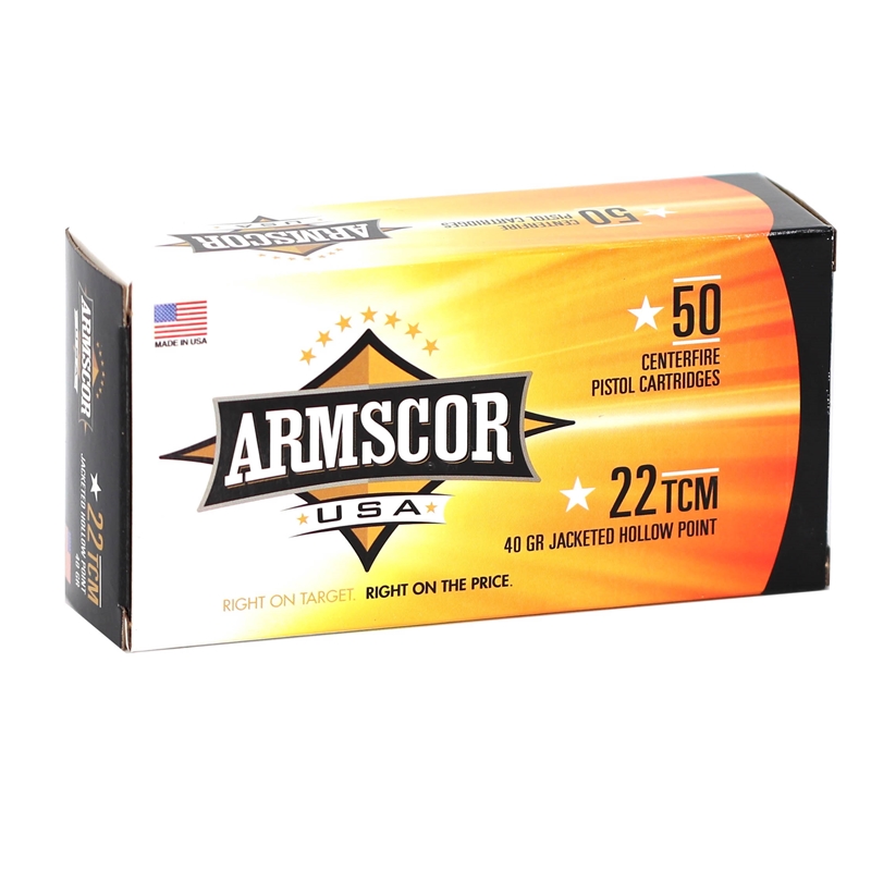scor USA 22 TCM 40 Grain Jacketed Hollow Point Box Of 50 Ammo