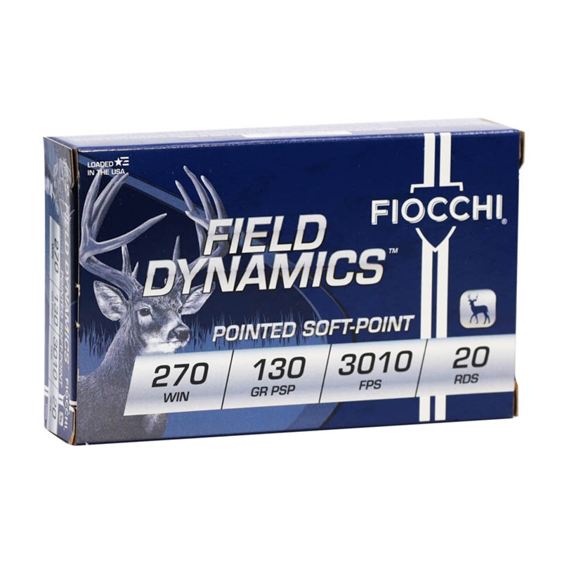 Fiocchi Field Dynamics 270 Winchester Ammo 130 Grain Pointed Soft Point Ammo - 270SPB Box Of 20 270SPB Box Of 20 Ammo