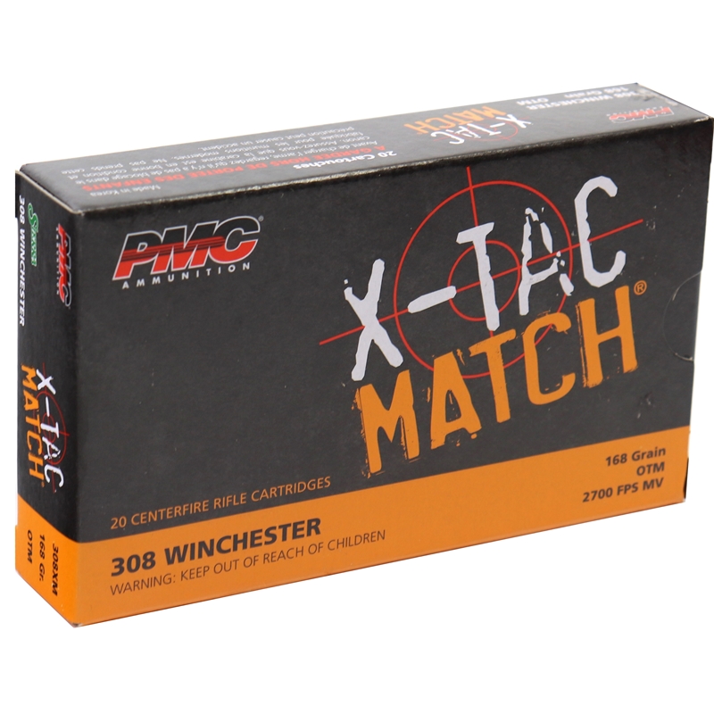  X-Tac Match 308 Winchester 168 Grain Open Tip Match Box Of 20 Ammo