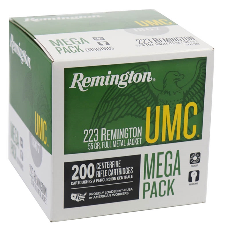 ington UMC 223 Remington 55 Grain FMJ Mega Pack 200 Rounds Box Of 200 Ammo