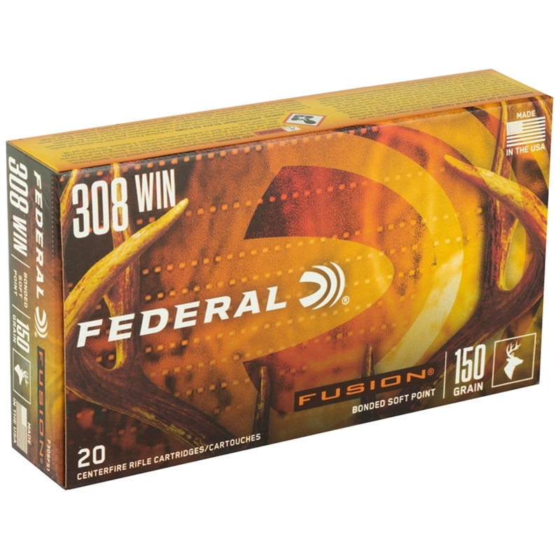 Federal Fusion 308 Winchester Ammo 150 Grain Spitzer Boat Tail Ammo - F308FS1 Box Of 20 F308FS1 Box Of 20 Ammo