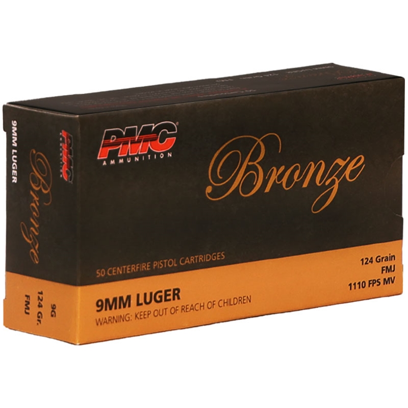 PMC Bronze 9mm Ammo 124 Grain Full Metal Jacket Ammo - PMC9G Box Of 50 PMC9G Box Of 50 Ammo