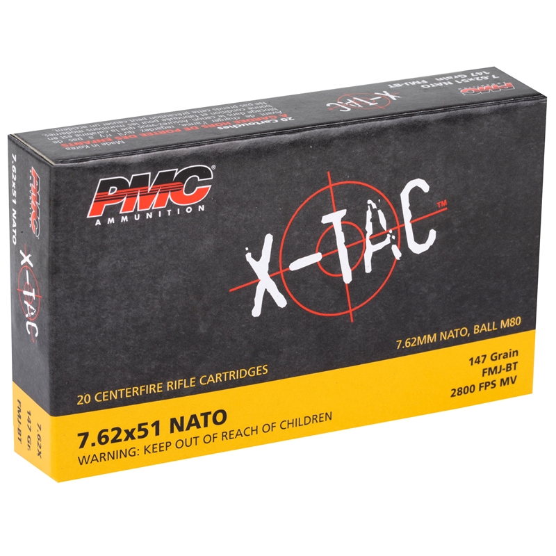  X-Tac 7.62x51 NATO 147 Grain Full Metal Jacket Boat Tail Box Of 20 Ammo