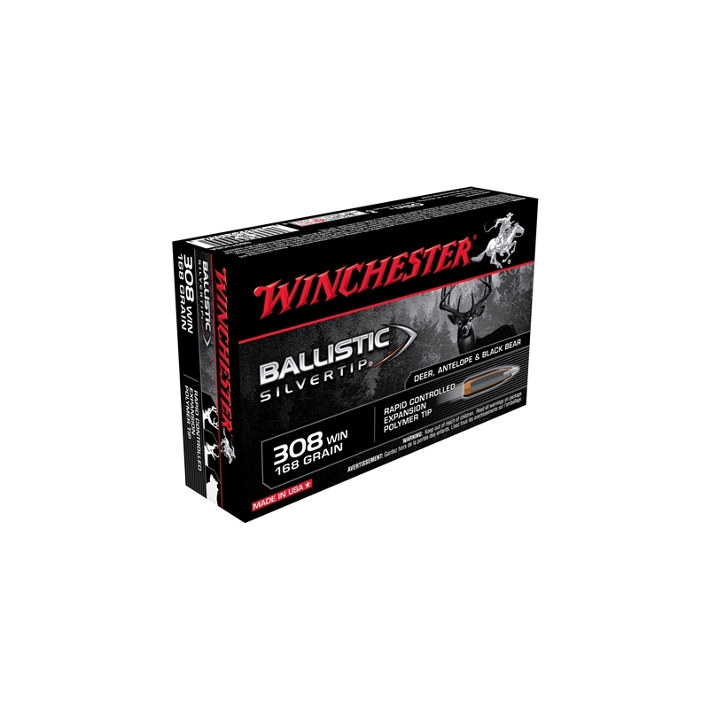 Winchester Supreme 308 Winchester Ammo 168 Grain Ballistic Silvertip Box Of 20 chester Supreme 308 Winchester 168 Grain Ballistic Silvertip Box Of 20 Ammo
