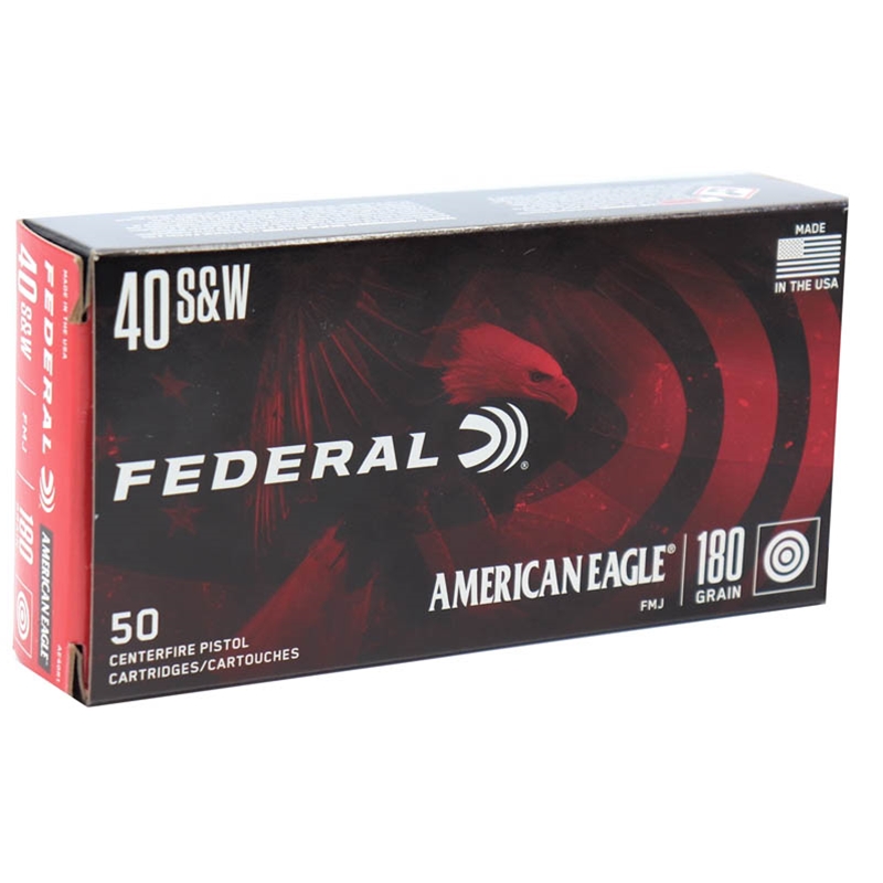 eral American Eagle 40 S&W 180 Grain Full Metal Jacket Box Of 50 Ammo
