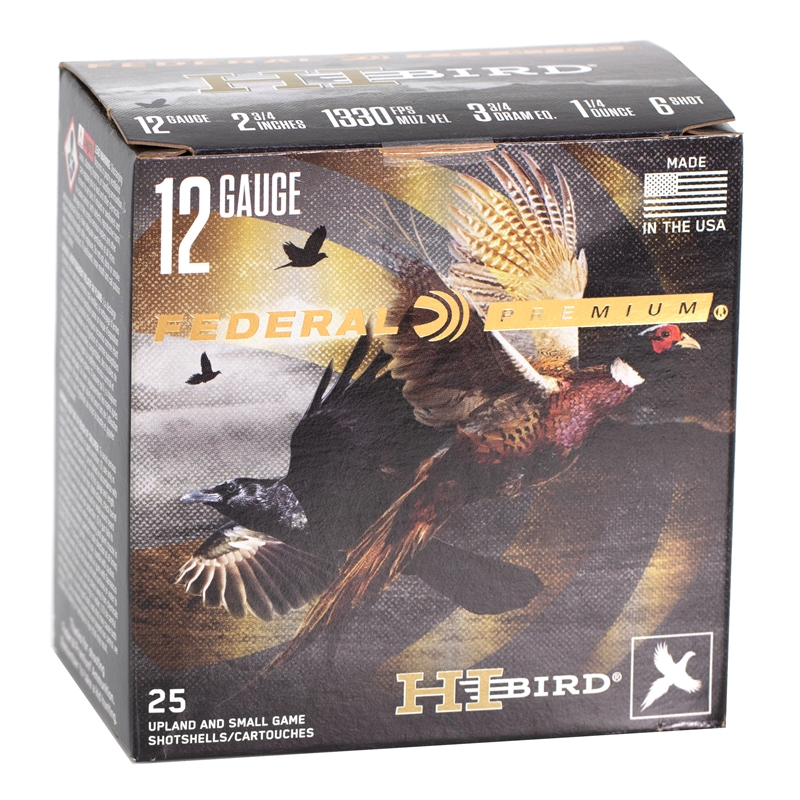 Federal Hi-Bird 12 Gauge Ammo 2-3/4 1-1/4oz #6 Shot Case Of 250 (10 Boxes Of 25) Ammo - Free Shipping Free Shipping Ammo