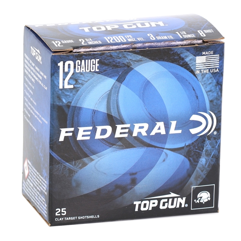 eral Top Gun 12 Gauge 2 3/4 1 1/8oz #8 Shot Target Box Of 25 Ammo