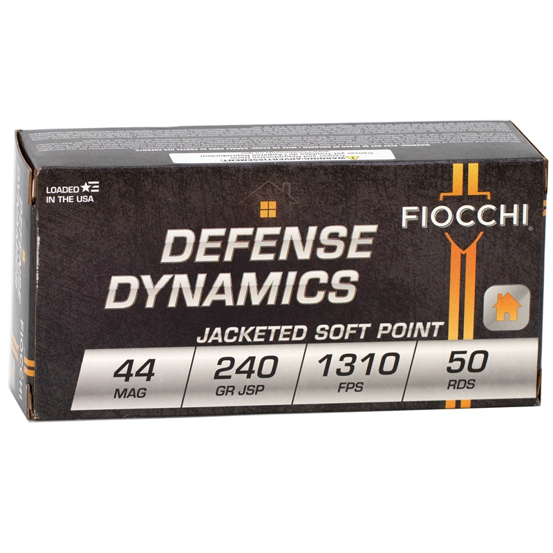 Fiocchi Defense Dynamics 44 Remington Magnum Ammo 240 Grain Jacketed Soft Point Ammo - 44A500 Box Of 50 44A500 Box Of 50 Ammo