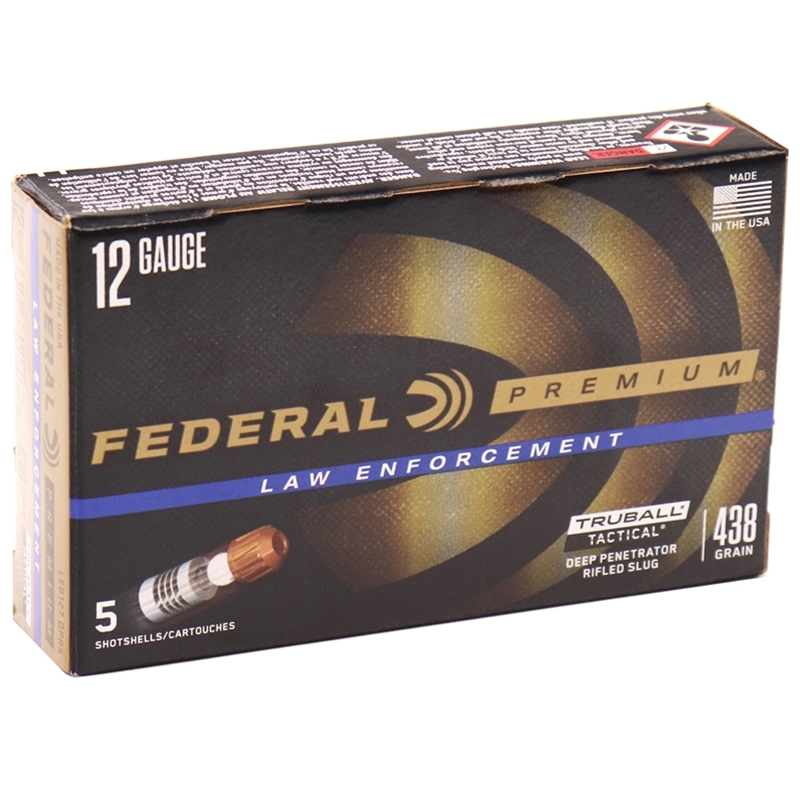 Federal Law Enforcement 12 Gauge Ammo 438 Grain 2 3/4 Rifled Slug Ammo - LEB127DPRS Box Of 5 LEB127DPRS Box Of 5 Ammo