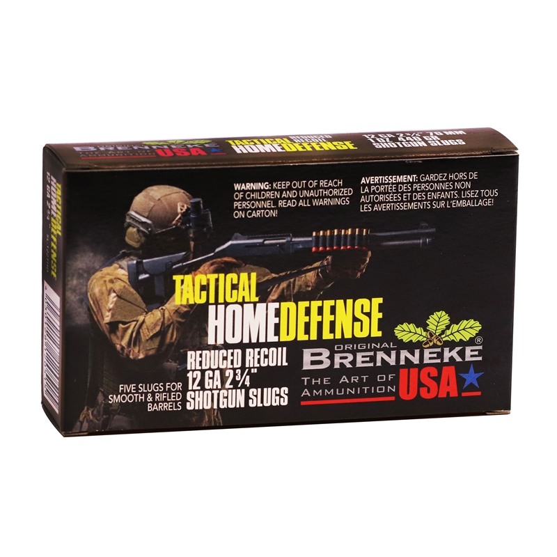 Brenneke Tactical Home Defense 12 Gauge Ammo 2-3/4 1 Oz Rifled Slug Ammo - SL-122THD Box Of 5 SL-122THD Box Of 5 Ammo