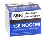 SBR 458 SOCOM Subsonic Ammo 550 Grain Full Metal Jacket TCJ